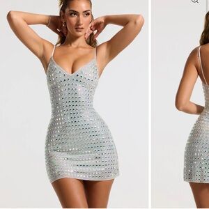 Silver Sequin Mini Dress